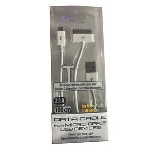 Puro Data Cable Recharge 2 At The Same Time For Micro-Apple USB Devices 2.1A